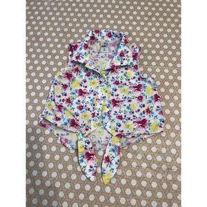 Girls Sleeveless Shirt Tie  Healthtex White Floral Size 2T